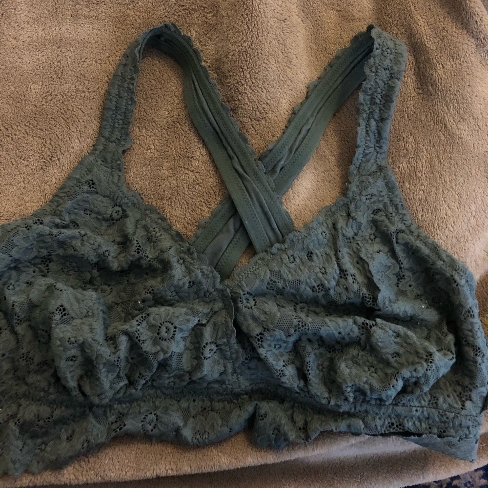 American Eagle Aerie green cross back bralette